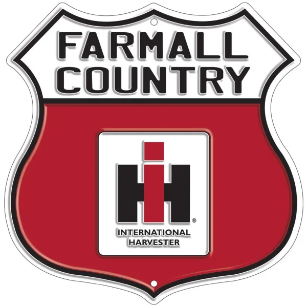 Outback Toys Branded Signs<IH Farmall Country Embossed Highway Badge 12in x 12in Tin Sign