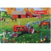Outback Toys Branded Signs<IH McCormick Farmall C Tractor with Farmers & Animals Embossed Metal Sign, 16.75in x 12in