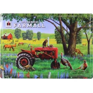 Outback Toys Branded Signs<IH McCormick Farmall Tractor with Wildlife Embossed Metal Sign, 16.75in x 12in