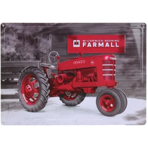 Outback Toys Branded Signs<IH McCormick-Deering Farmall M Tractor Embossed Metal Sign, 16.75in x 12in