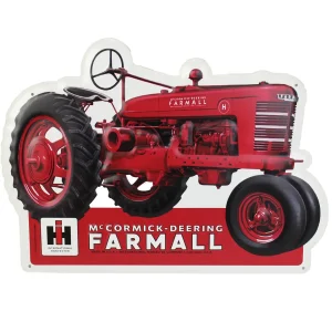 Outback Toys Branded Signs<IH McCormick-Deering Farmall Die-cut Embossed Metal Sign, 17.75in x 12.875in