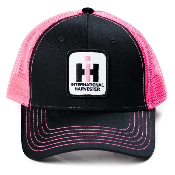 Outback Toys Ih Farmall<IH Stitched Logo Black with Pink Mesh Back Hat