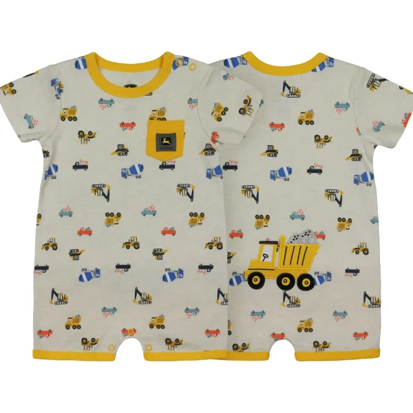 Outback Toys John Deere<Infant John Deere Construction Yellow Dump Truck Romper Short Sleeve Onesy
