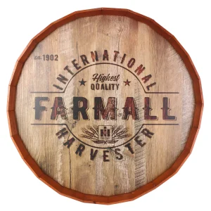 Outback Toys Branded Signs<International Harvester Farmall Wooden Barrel Sign