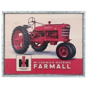 Outback Toys Branded Signs<International Harvester Farmall H Wood Sign in Metal Frame, 20in x 16in