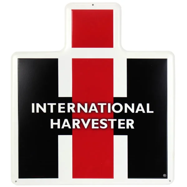 Outback Toys Branded Signs<International Harvester IH Logo Die-cut Embossed Metal Sign, 15in x 17in