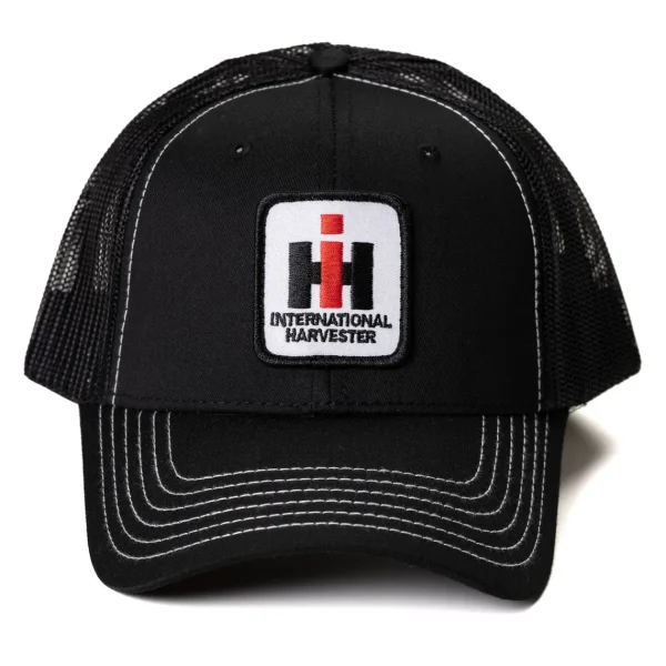 Outback Toys Ih Farmall<International Harvester Logo Black Mesh Back Hat with White Stitching