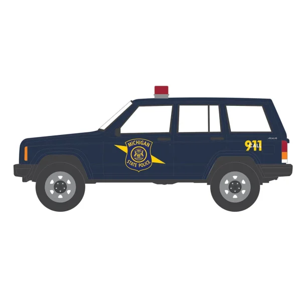 Manufacturer_Greenlight Collectibles Cars & Suvs | Emergency Vehicles<1/64 2001 Jeep Cherokee, Michigan State Police, Hot Pursuit Series 46