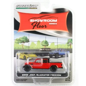 Manufacturer_Greenlight Collectibles Pickup Trucks<1/64 2023 Jeep Gladiator Freedom, Firecracker Red, Showroom Floor Series 5