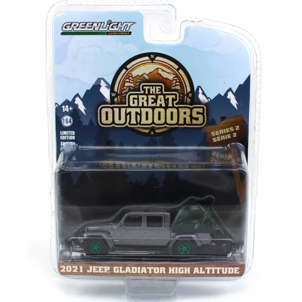 Manufacturer_Greenlight Collectibles Cars & Suvs<1/64 2021 Jeep Gladiator High Altitude with Bed Tent, Great Outdoors Series 2--CHASE UNIT