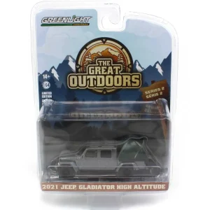 Manufacturer_Greenlight Collectibles Cars & Suvs<1/64 2021 Jeep Gladiator High Altitude with Bed Tent, Great Outdoors Series 2