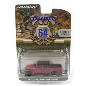 Manufacturer_Greenlight Collectibles Cars & Suvs<1/64 2021 Jeep Gladiator Willys, Snazzberry, Battalion 64 Series 2