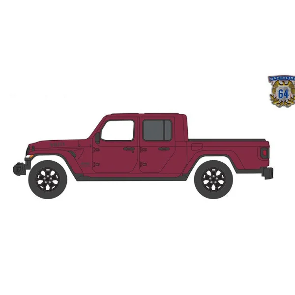 Manufacturer_Greenlight Collectibles Cars & Suvs<1/64 2021 Jeep Gladiator Willys, Snazzberry, Battalion 64 Series 2