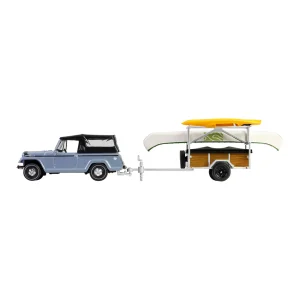 Manufacturer_Greenlight Collectibles Cars & Suvs<1/64 1968 Jeep Jeepster Commando SC-1 with Canoe Trailer, Gray, Hitch & Tow Series 32