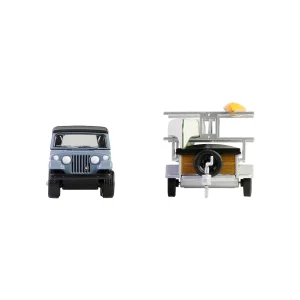 Manufacturer_Greenlight Collectibles Cars & Suvs<1/64 1968 Jeep Jeepster Commando SC-1 with Canoe Trailer, Gray, Hitch & Tow Series 32