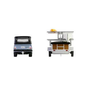 Manufacturer_Greenlight Collectibles Cars & Suvs<1/64 1968 Jeep Jeepster Commando SC-1 with Canoe Trailer, Gray, Hitch & Tow Series 32
