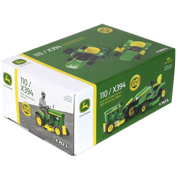 Manufacturer_ERTL Lawn & Garden<1/16 John Deere 110 & X394 60th Anniversary Lawn Tractor Set, ERTL Prestige Collection