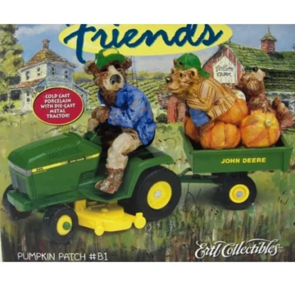 Manufacturer_ERTL Lawn & Garden<1/16 John Deere 320 Lawn Tractor with Cart & Lowell Davis Bear Figurine