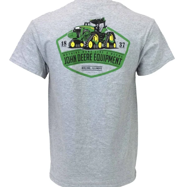 Outback Toys John Deere<John Deere Equipment RX Tractor Heather Gray Short Sleeve T-Shirt