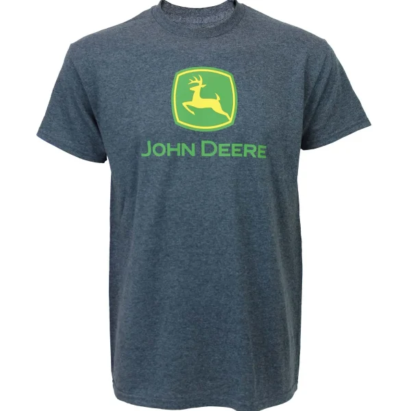 Outback Toys John Deere<John Deere Logo Heather Charcoal Gray Short Sleeve T-Shirt