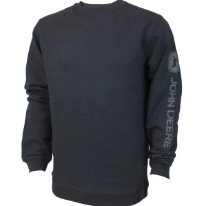Outback Toys John Deere<John Deere Logo Sleeve Printed Black Crewneck Sweatshirt