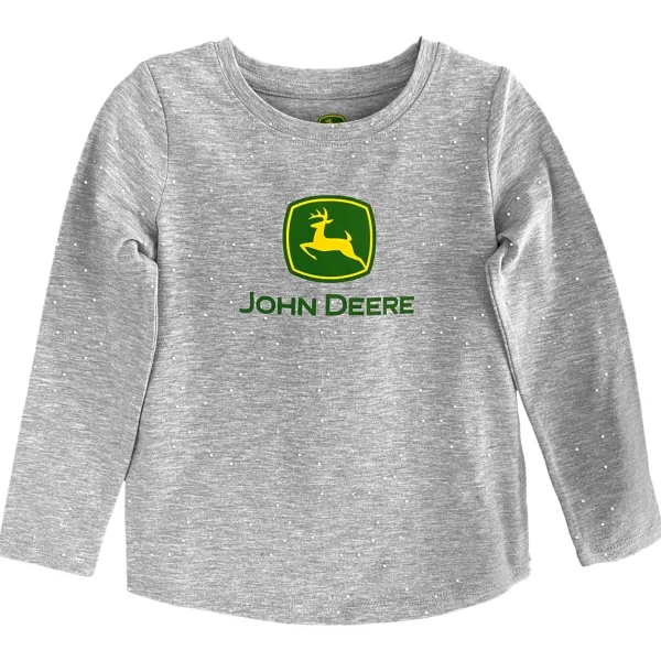 Outback Toys John Deere<John Deere Logo Youth Girls Grey Long Sleeve Shirt