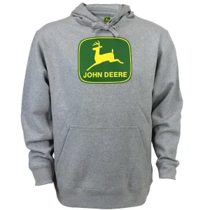 Outback Toys John Deere<John Deere Modern Logo Light Heather Gray Hooded Sweatshirt