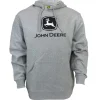 Outback Toys John Deere<John Deere Modern Logo Light Heather Gray Hooded Sweatshirt