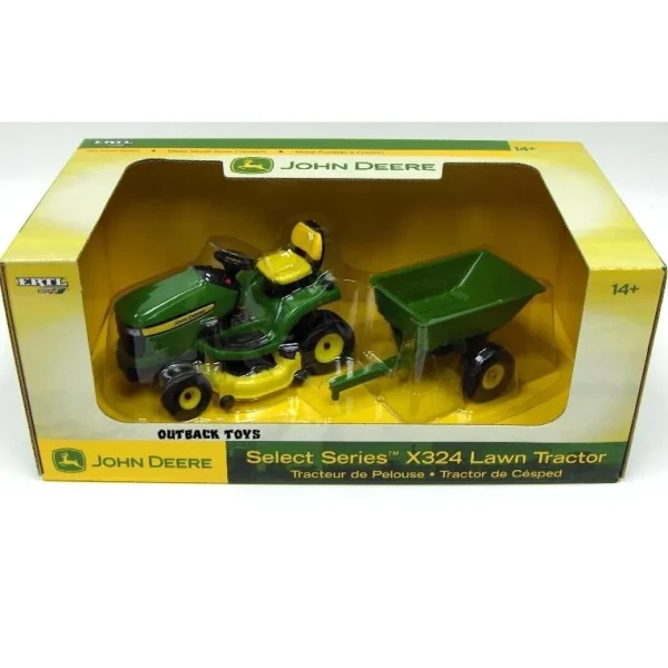 Manufacturer_ERTL Lawn & Garden<1/16 John Deere X324 with 4 Wheel Steer, 48 Mower Deck & Dump Cart