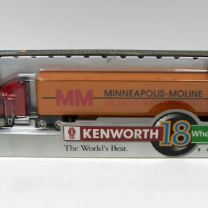 Manufacturer_SpecCast Airplanes & Banks | Box Trucks & Trailers<1/64 Kenworth K100E Cabover Semi w/ Minneapolis Moline Die-cast Box Trailer Bank