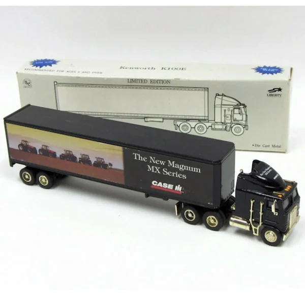 Manufacturer_SpecCast Airplanes & Banks | Box Trucks & Trailers<1/64 Kenworth K100E Cabover w/ CASE IH Magnum MX Series Logos