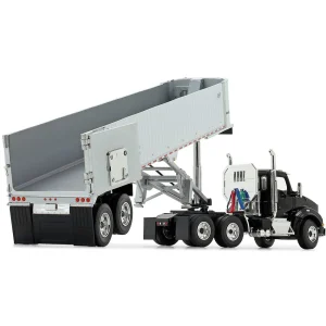 Manufacturer_First Gear, Inc. Dump Trucks<1/50 Kenworth T880, Black and Chrome, with East Genesis End Dump Trailer by First Gear