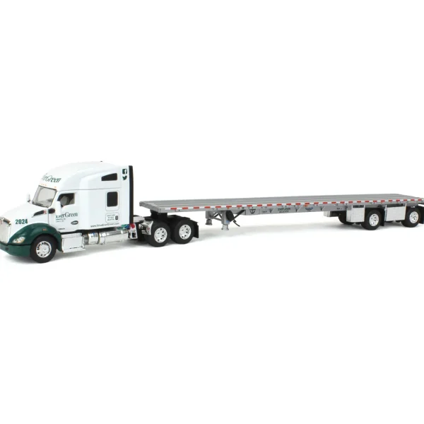 Manufacturer_DCP by First Gear Lowboys & Flatbeds<1/64 Kenworth T680 with Spread-Axle Flatbed Trailer, Evergreen Industries, DCP by First Gear