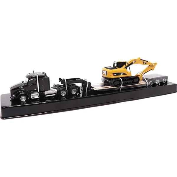 Manufacturer_Diecast Masters Excavators | Lowboys & Flatbeds<1/87 Kenworth T880s SBFS 40in Sleeper Tandem Tractor w/ Lowboy & Caterpillar 320D L Hydraulic Excavator