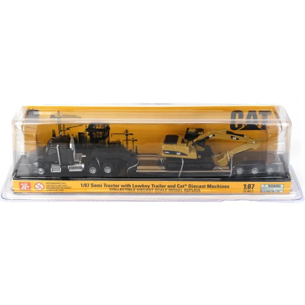 Manufacturer_Diecast Masters Excavators | Lowboys & Flatbeds<1/87 Kenworth T880s SBFS 40in Sleeper Tandem Tractor w/ Lowboy & Caterpillar 320D L Hydraulic Excavator