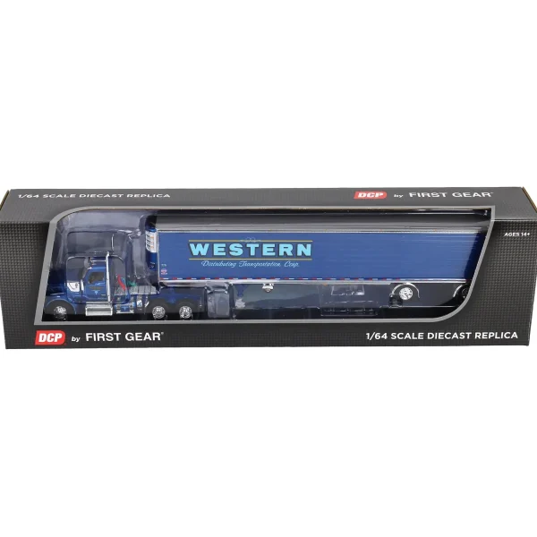 Manufacturer_DCP by First Gear Box Trucks & Trailers<1/64 Kenworth W990 Day Cab with 53ft Utility Reefer Trailer, Western Distributing, DCP by First Gear