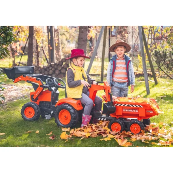 Manufacturer_Falk Agco, Massey & More<Kubota M135GX Pedal Backhoe w/ Front Loader, Rear Excavator & Trailer