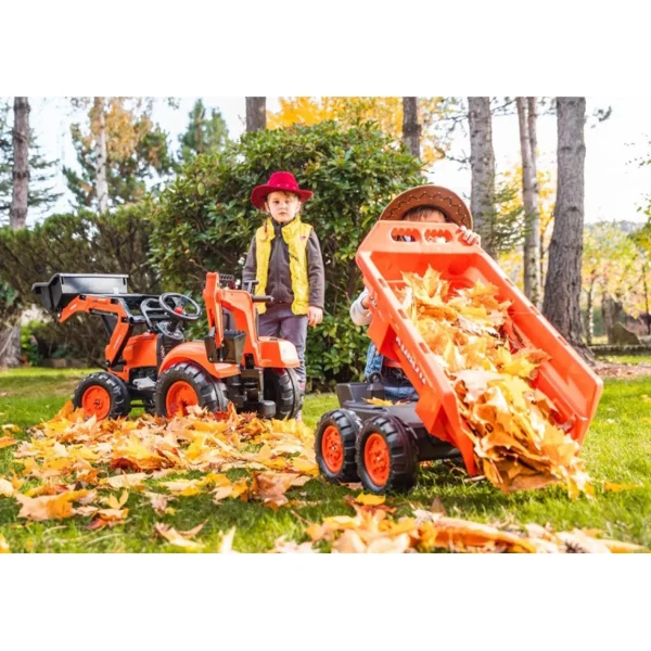 Manufacturer_Falk Agco, Massey & More<Kubota M135GX Pedal Backhoe w/ Front Loader, Rear Excavator & Trailer