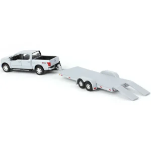 Manufacturer_Auto World Pickup Trucks<1/64 Limited Edition Stone Gray 2019 Ford F-150 with Gray Trailer by Auto World