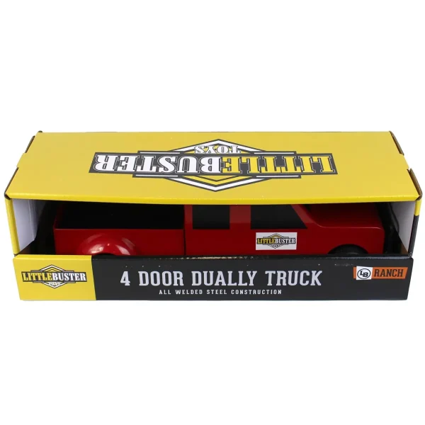Manufacturer_Little Buster Toys Pickup Trucks<1/16 Little Buster Toys Red 4-Door Dually Pickup Truck