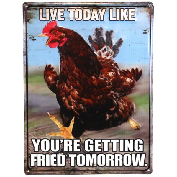 Outback Toys Farm Art & DéCor<Live Today Vertical Embossed 12" x 16" Metal Sign