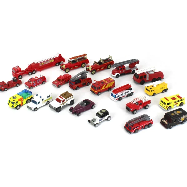 Outback Toys Emergency Vehicles<Lot of (20) Emergency Delivery and Passenger Vehicles of Various Scales