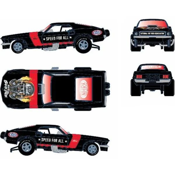 Manufacturer_M2 Machines Cars & Suvs<1/64 M2 Machines 1969 Ford Mustang Funny Car, Pearl Black & Red, Hobby Exclusive Release