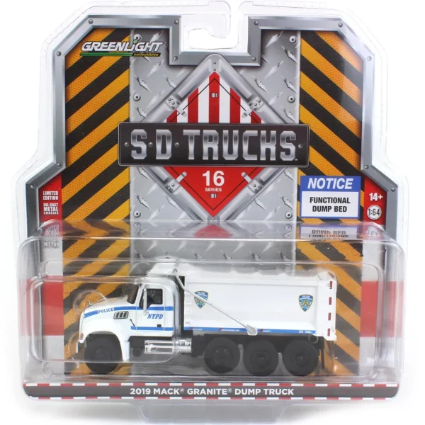 Manufacturer_Greenlight Collectibles Dump Trucks<1/64 2019 Mack Granite Dump Truck, NYPD, SD Series 16