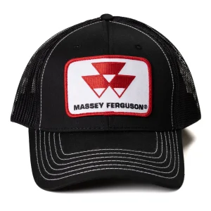 Outback Toys Agco, Allis, Massey & More<Massey Ferguson Logo Black Mesh Back Hat with White Stitching