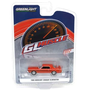 Manufacturer_Greenlight Collectibles Cars & Suvs<1/64 1969 Mercury Cougar Eliminator, Competition Orange, GreenLight Muscle Series 28