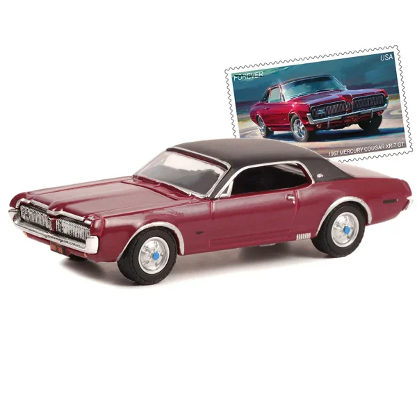 Manufacturer_Greenlight Collectibles Cars & Suvs<1/64 1967 Mercury Cougar XR-7 GT, USPS 2022 Pony Car Stamp Collection by Tom Fritz, Hobby Exclusive