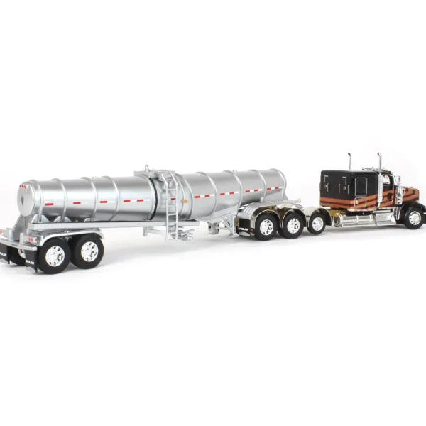 Manufacturer_DCP by First Gear Tanker Trucks<1/64 Metallic Black & Gold Kenworth W900L w/ Polar Deep Drop Trailer, Owner Operator, DCP by First Gear