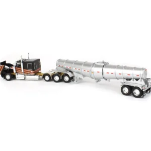 Manufacturer_DCP by First Gear Tanker Trucks<1/64 Metallic Black & Gold Kenworth W900L w/ Polar Deep Drop Trailer, Owner Operator, DCP by First Gear