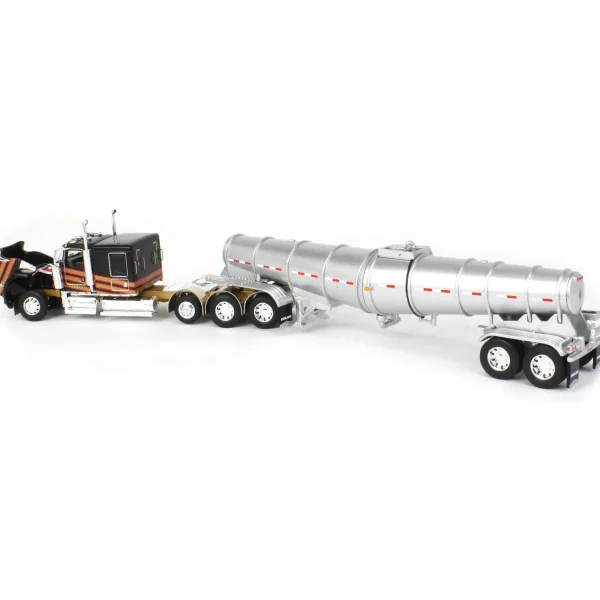 Manufacturer_DCP by First Gear Tanker Trucks<1/64 Metallic Black & Gold Kenworth W900L w/ Polar Deep Drop Trailer, Owner Operator, DCP by First Gear